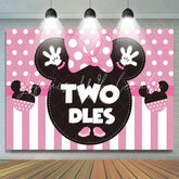 Lofaris Cartoom Pink Mouse Twodles Girl 2nd Birthday Banner