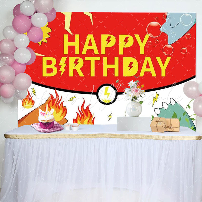 Cartoon Anime Pokemon Birthday Backdrop Decoration