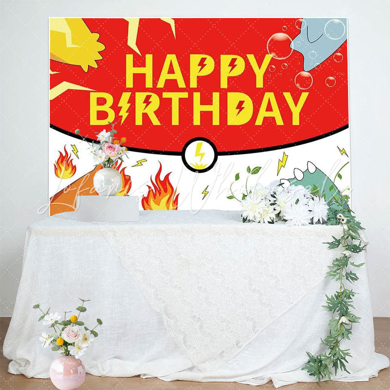 Cartoon Anime Pokemon Birthday Backdrop Decoration