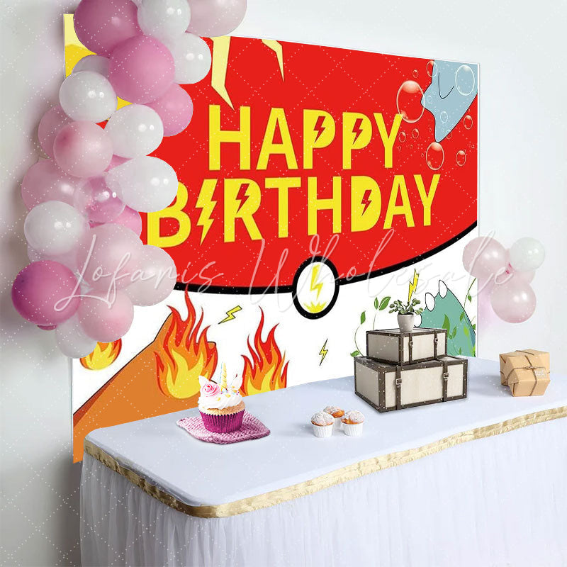Cartoon Anime Pokemon Birthday Backdrop Decoration