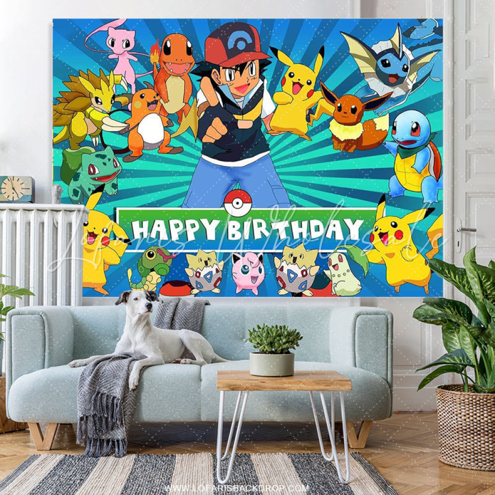 Lofaris Cartoon Baby Animals Kids Happy Birthday Party Photo Backdrop