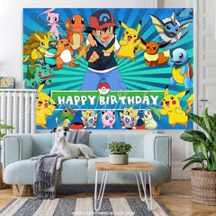 Lofaris Cartoon Baby Animals Kids Happy Birthday Party Photo Backdrop