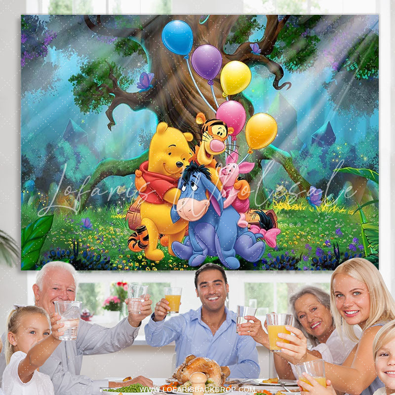 Lofaris Cartoon Bear Forest Friends Animal Newborn Baby Shower Backdrop