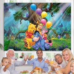 Lofaris Cartoon Bear Forest Friends Animal Newborn Baby Shower Backdrop