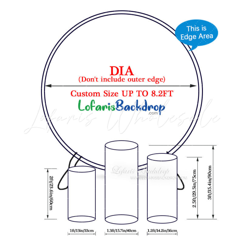 Lofaris Cartoon Blue Dog Green Field Round Party Backdrop Kit