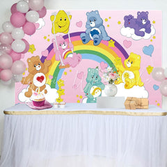 Cartoon Care Cute Bear Birthday Decorations Backdrop For Children Kids