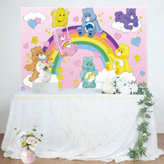 Cartoon Care Cute Bear Birthday Decorations Backdrop For Children Kids
