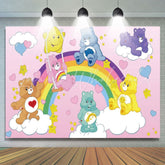 Cartoon Care Cute Bear Birthday Decorations Backdrop For Children Kids