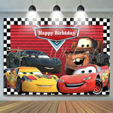 Lofaris Cartoon Cars Happy Birthday Party Backdrop For Boy