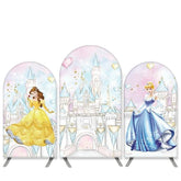 Lofaris Cartoon Castle Theme Princess Birthday Arch Backdrop Kit