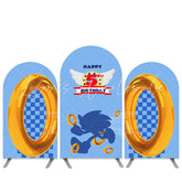 Lofaris Cartoon Character Sea Blue Happy 5th Birthday Arch Backdrop Kit
