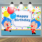 Lofaris Cartoon Clown Balloon Happy Birthday Backdrop for Boys