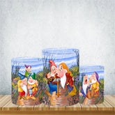 Lofaris Cartoon Colorful Dwarfs Plinth Cover Fairy Tale Theme Pedestal