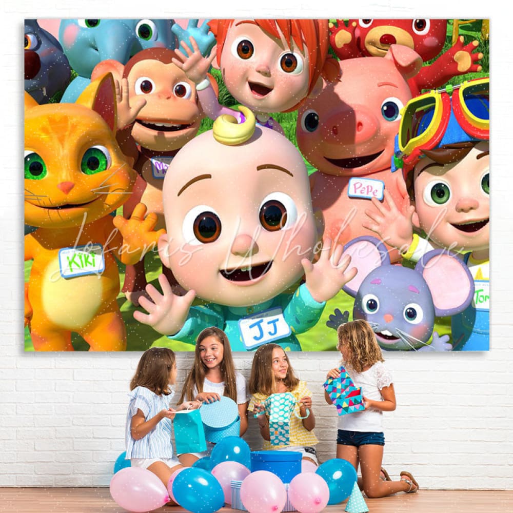 Lofaris Cartoon Cute Birthday Backdrop for Party Decor
