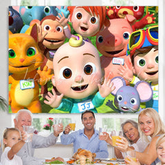 Lofaris Cartoon Cute Birthday Backdrop for Party Decor