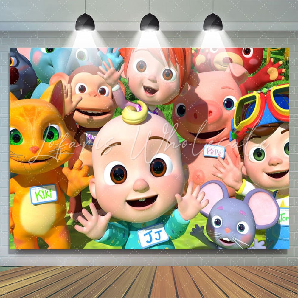 Lofaris Cartoon Cute Birthday Backdrop for Party Decor