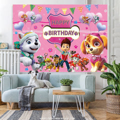 Lofaris Cartoon Dog Birthday Backdrop For Girls Room Decor