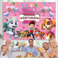 Lofaris Cartoon Dog Birthday Backdrop For Girls Room Decor
