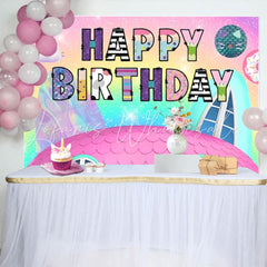 Cartoon Doll House Gabbies Birthday Party Backdrop For Kids