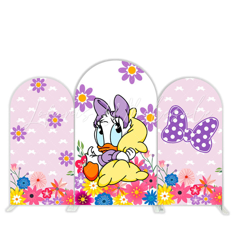 Lofaris Cartoon Duck Floral Bowknot Party Arch Backdrop Kit
