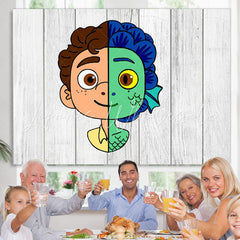 Lofaris Cartoon Film Boy White Wood Birthday Party Backdrop
