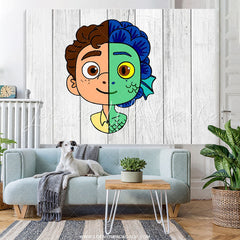 Lofaris Cartoon Film Boy White Wood Birthday Party Backdrop