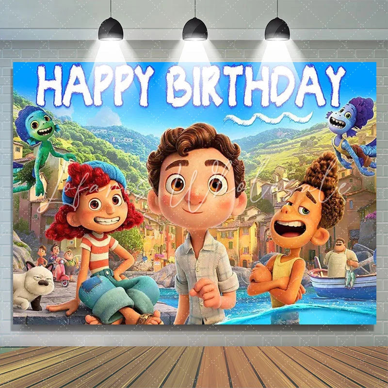 Lofaris Cartoon Film Character Happy Birthday Decro Backdrop