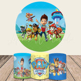 Lofaris Cartoon Film Dogs Round Birthday Backdrop Kit For Boy