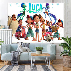 Lofaris Cartoon Film Family Theme Happy Birthday Backdrop Banner