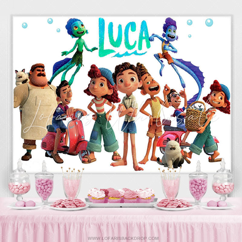 Lofaris Cartoon Film Family Theme Happy Birthday Backdrop Banner