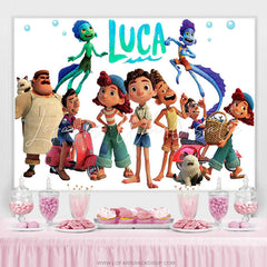 Lofaris Cartoon Film Family Theme Happy Birthday Backdrop Banner