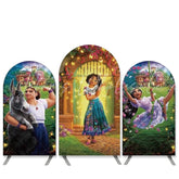 Lofaris Cartoon Film Theme Magic House And Girls Arch Backdrop Kit