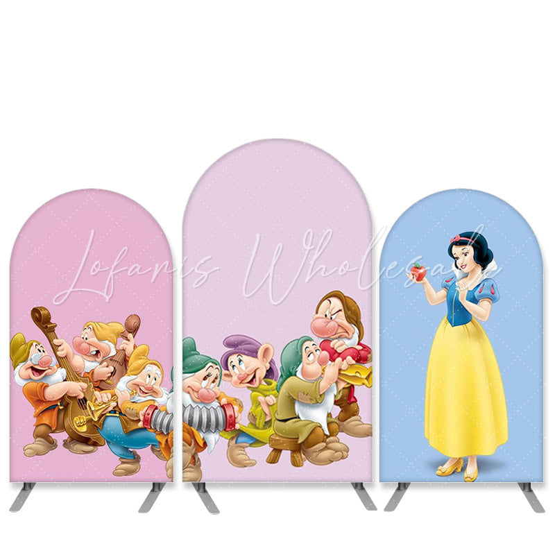 Lofaris Cartoon Film Theme Princess And Dwarfs Arch Backdrop Kit