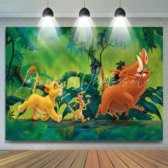 Lofaris Cartoon Forests Animals Theme Happy Birthday Backdrop