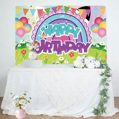 Cartoon Gabbys Cute Cat Dollhouse Birthday Party Backdrop For Girl