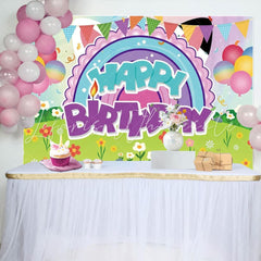 Cartoon Gabbys Cute Cat Dollhouse Birthday Party Backdrop For Girl