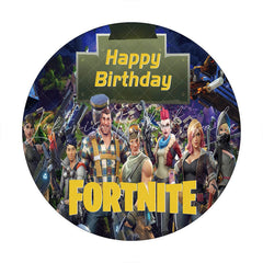 Lofaris Cartoon Game Character Round Happy Birthday Backdrop