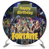 Lofaris Cartoon Game Character Round Happy Birthday Backdrop