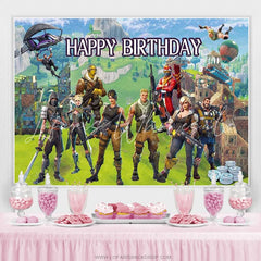Lofaris Cartoon Game World Happy Birthday Backdrop For Boy