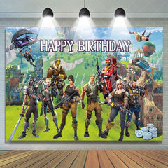 Lofaris Cartoon Game World Happy Birthday Backdrop For Boy