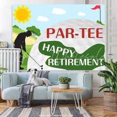 Lofaris Cartoon Golf Par-tee Happy Birthday Backdrop Banner