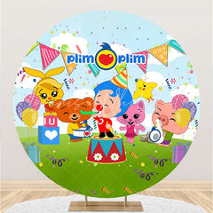 Lofaris Cartoon Happy Character Round Birthday Party Backdrop