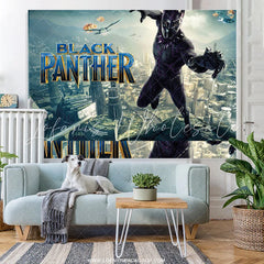 Lofaris Cartoon Hero Modern City Happy Birthday Backdrop