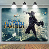 Lofaris Cartoon Hero Modern City Happy Birthday Backdrop