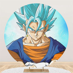 Lofaris Cartoon Light Blue Character Birthday Backdrop For Boy