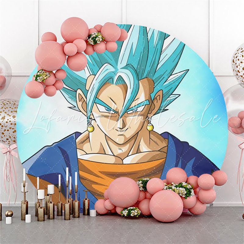 Lofaris Cartoon Light Blue Character Birthday Backdrop For Boy