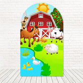 Cartoon Little Farm Arch Backdrop for Fun and Playful Kids Events