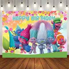 Lofaris Cartoon Magic Hair Elfs Floral Birthday Backdrop