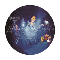 Lofaris Cartoon Magic Princsee Round Happy Birthday Backdrop