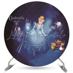 Lofaris Cartoon Magic Princsee Round Happy Birthday Backdrop